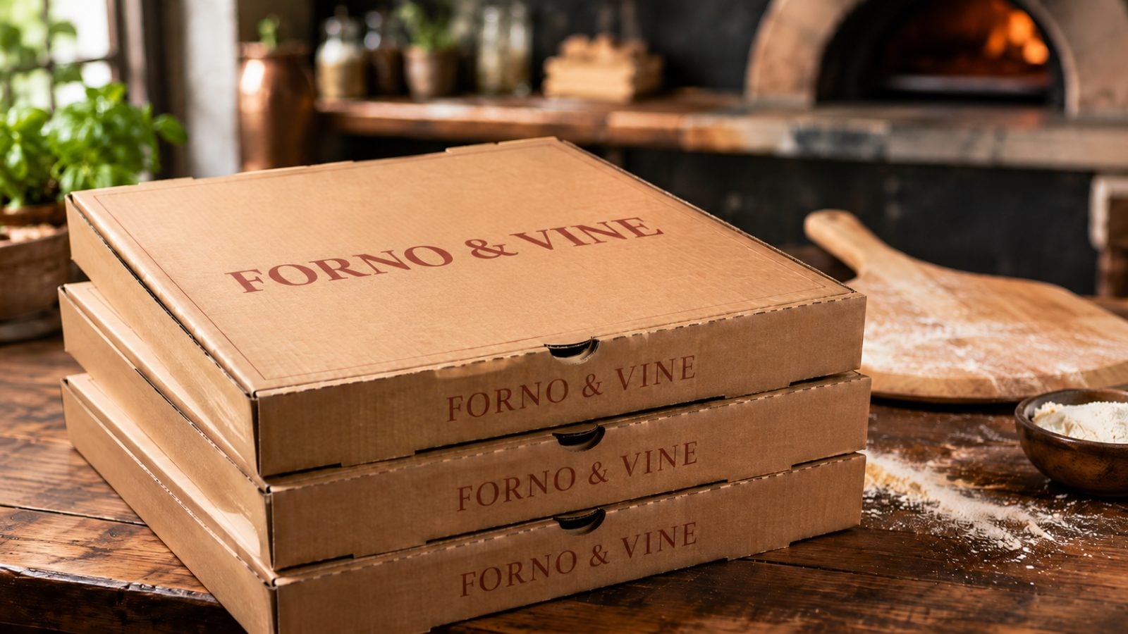 Custom printed pizza boxes with logo