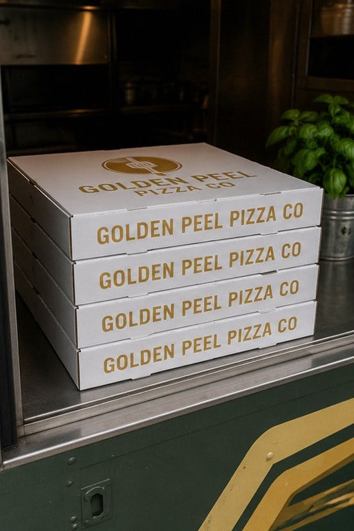 Personalized pizza boxes — customer photo